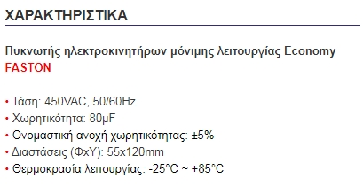 80μF / 450V 80μF / 450V