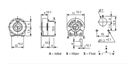 22KΩ trimer οριζοντιο